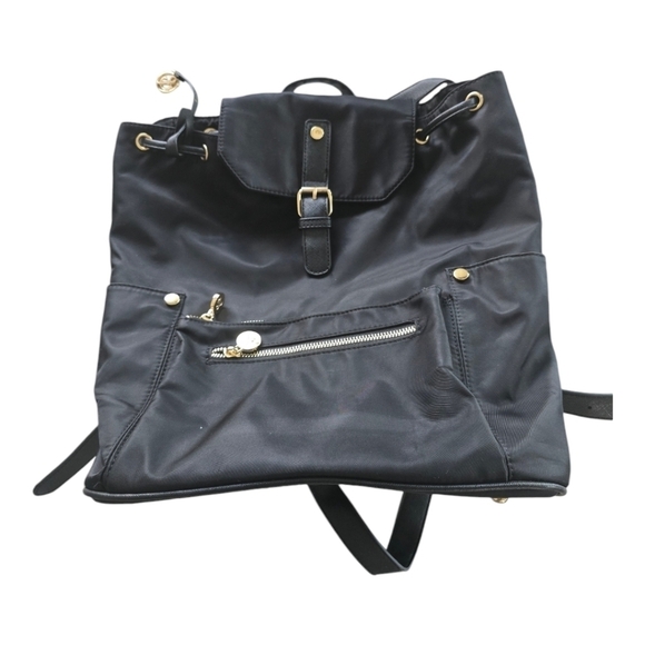 Mary & Martha Vegan Backpack Black Gold Hardware Like New Condition - Picture 2 of 14